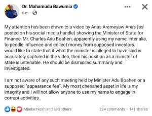 Look into Adu Boahen For Using My Name To Sell Influence Extort Money – Bawumia